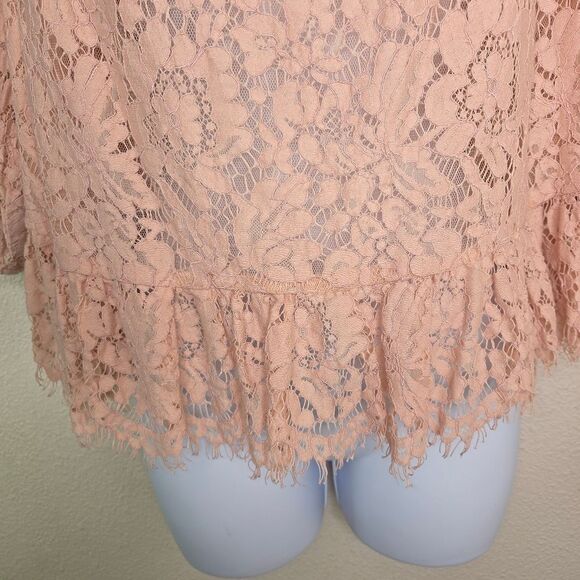 Bcbgmaxazaria Off Shoulder Lace Sheer Top Blouse Size Small - Picture 6 of 9